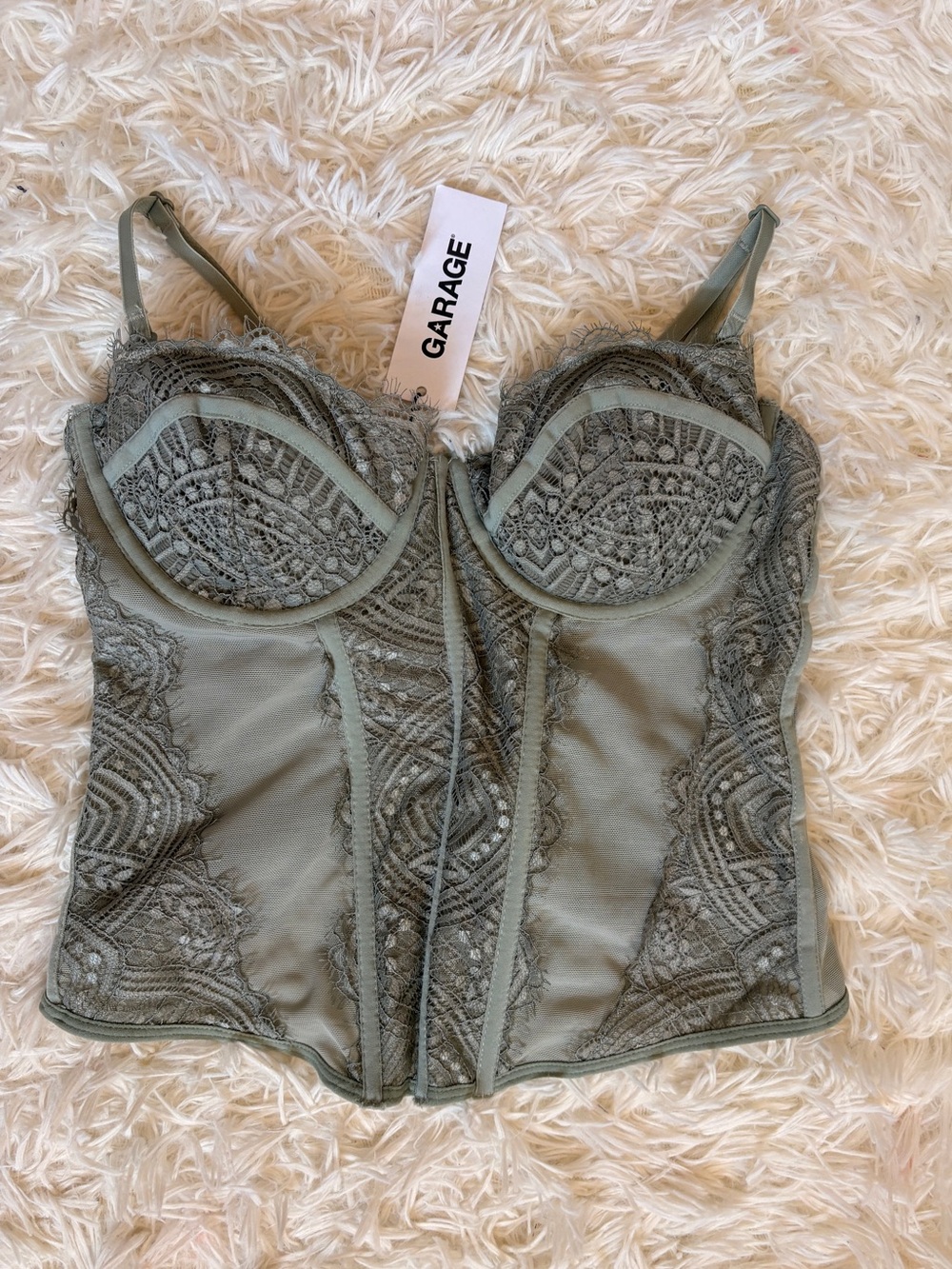 Garage Olive Lace Bustier Camisole - Women's